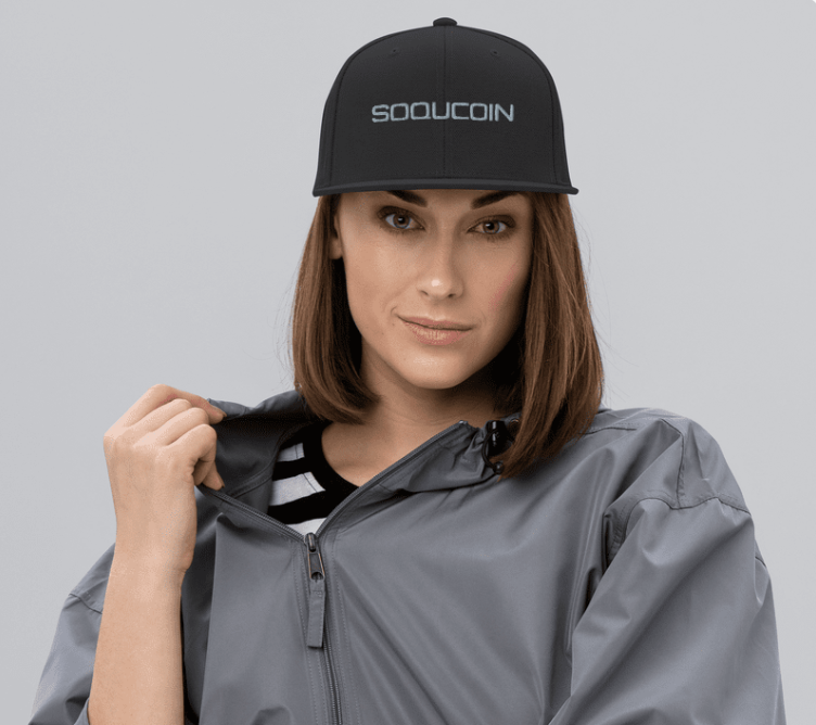 Soqucoin Snapback Hat — Classic Black